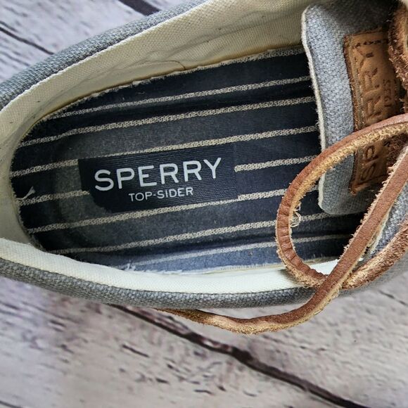 Sperry Men’s Striper II CVO Canvas Sneakers Size 8 1/2 Gray - Picture 5 of 9